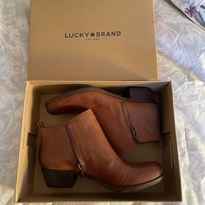 Luck Brand Brown Leather Booties